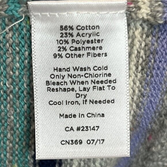 Talbots Gray Rainbow Stripe Sweater Boatneck Size XS NWT - Picture 8 of 8